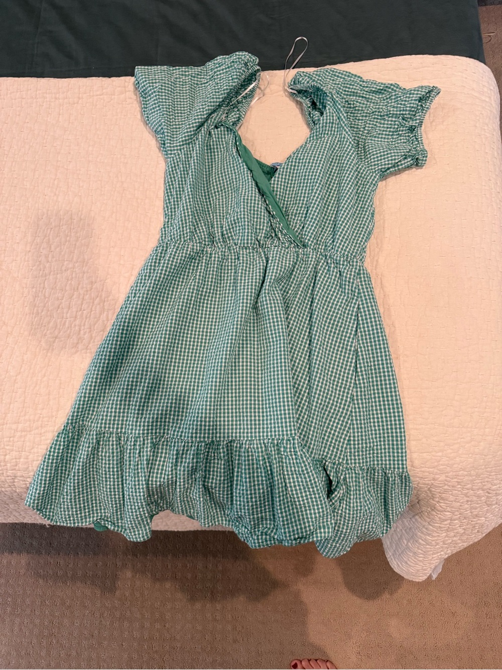 Draper James Green Gingham Wrap Dress